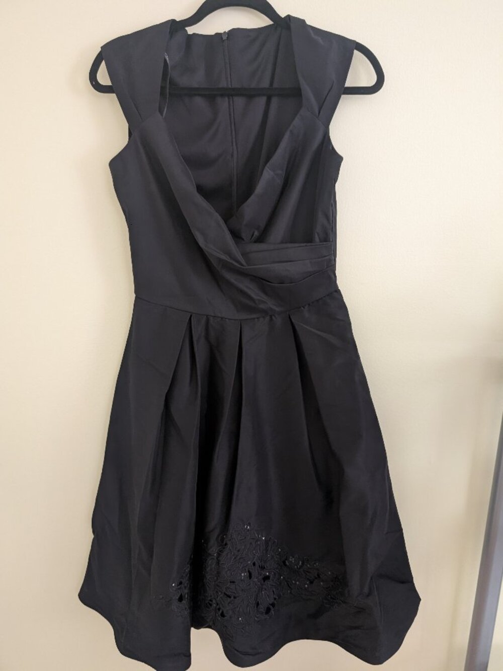 Patra Black Embroidered Fit Flare Dress